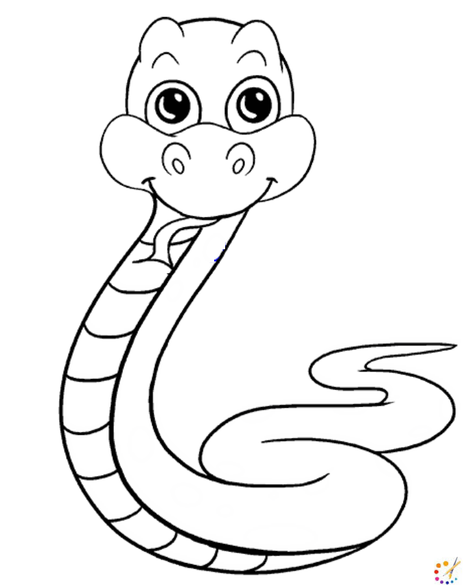 How to Draw A Snake Step By Step - For Kids & Beginners