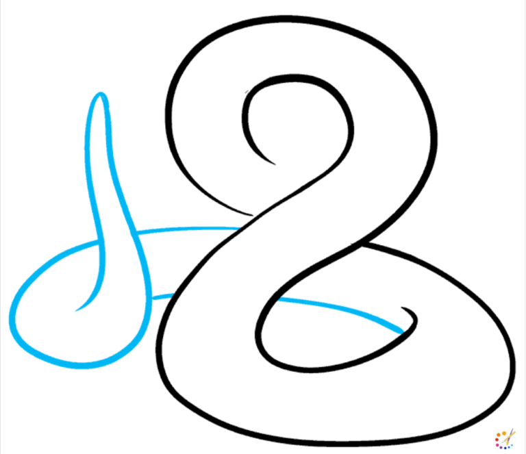 How to Draw A Snake Step By Step - For Kids & Beginners