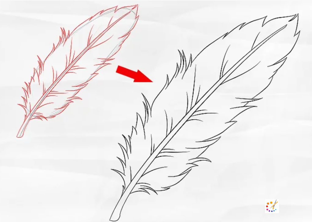 How to draw a feather 