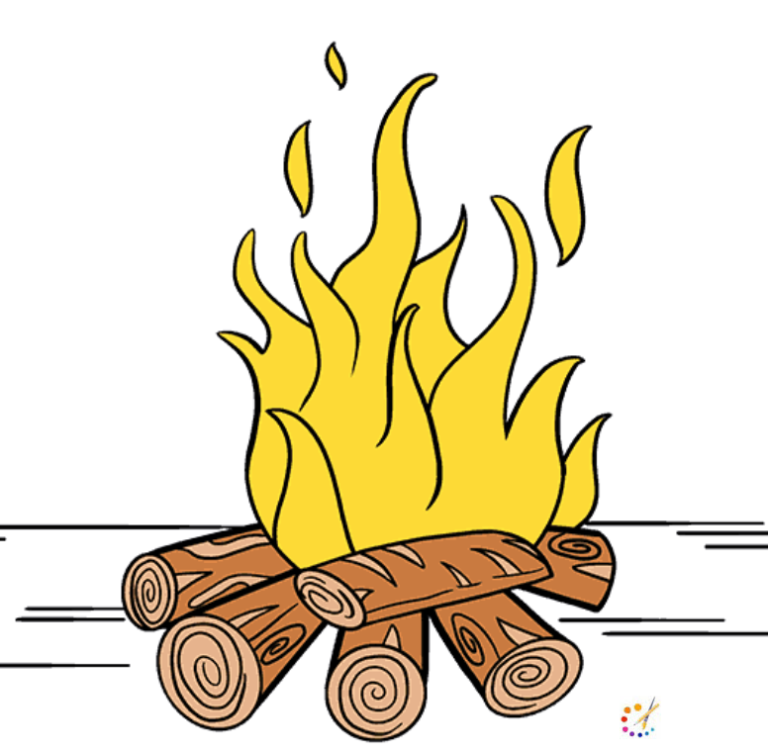 How To Draw Fire Step By Step - For Kids & Beginners