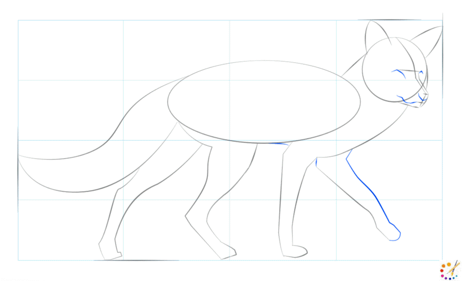 How to draw a fox