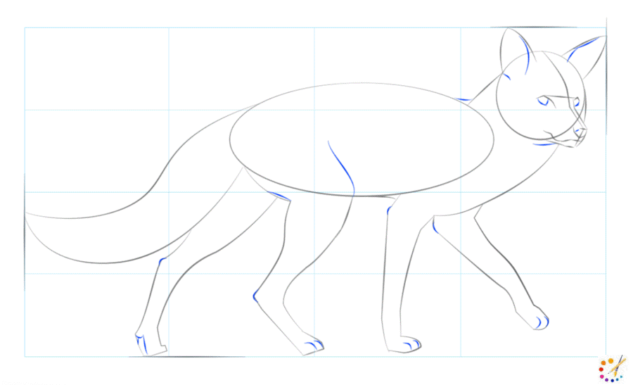 How to draw a fox