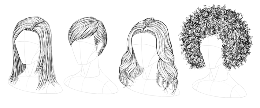 hairs Drawing step by step
