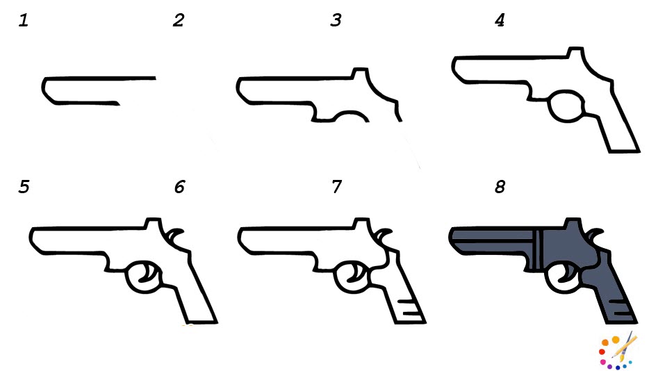 how to draw a gun