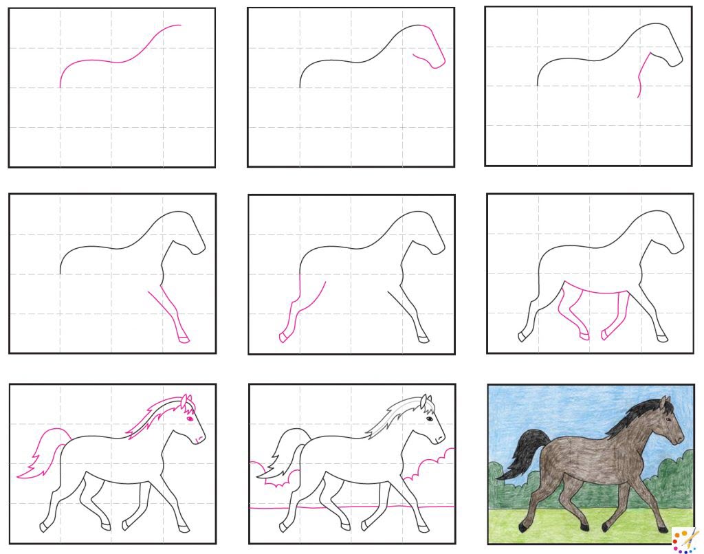 How to draw a horse