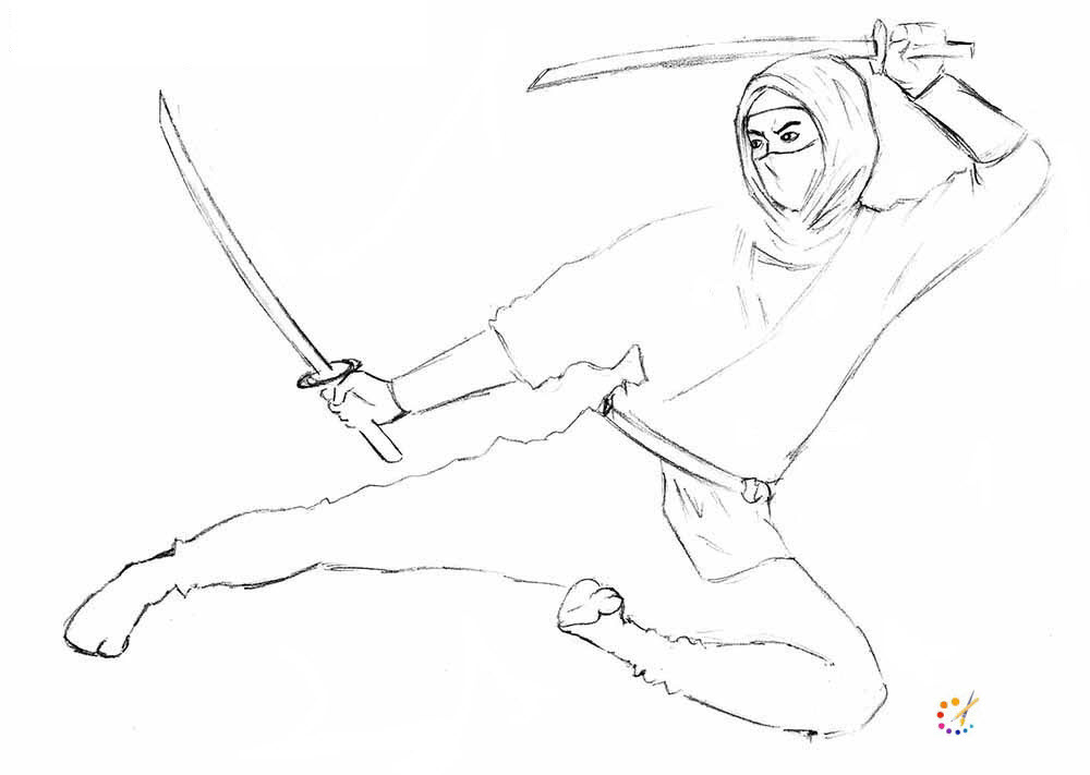 how to draw a ninja