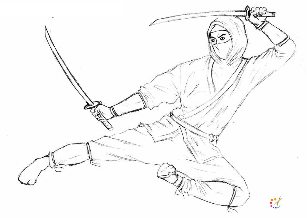 how to draw a ninja