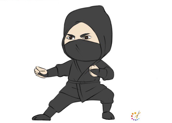 how to draw a ninja