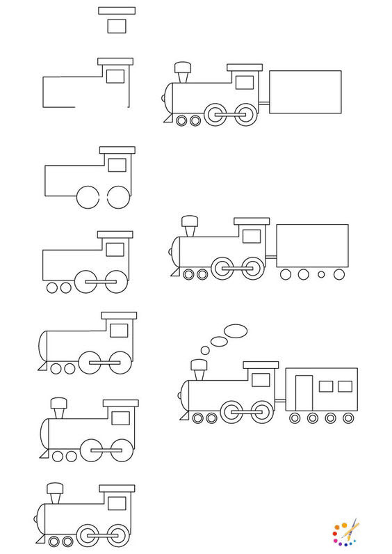 How to draw a train