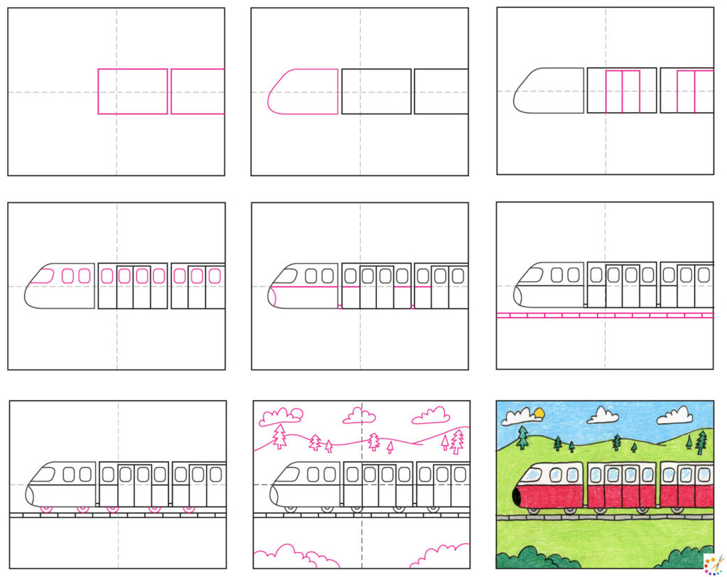 How to draw a train