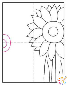 How to draw a sunflower