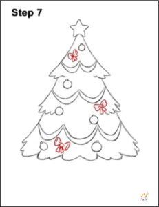 how to draw Christmas tree