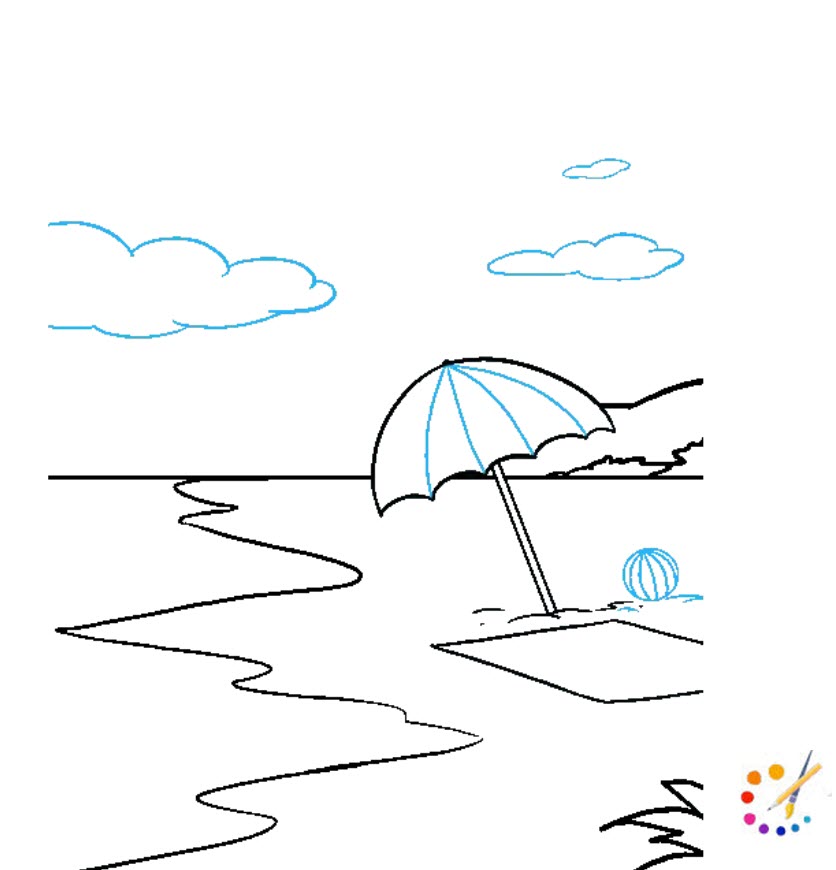 How to draw a beach