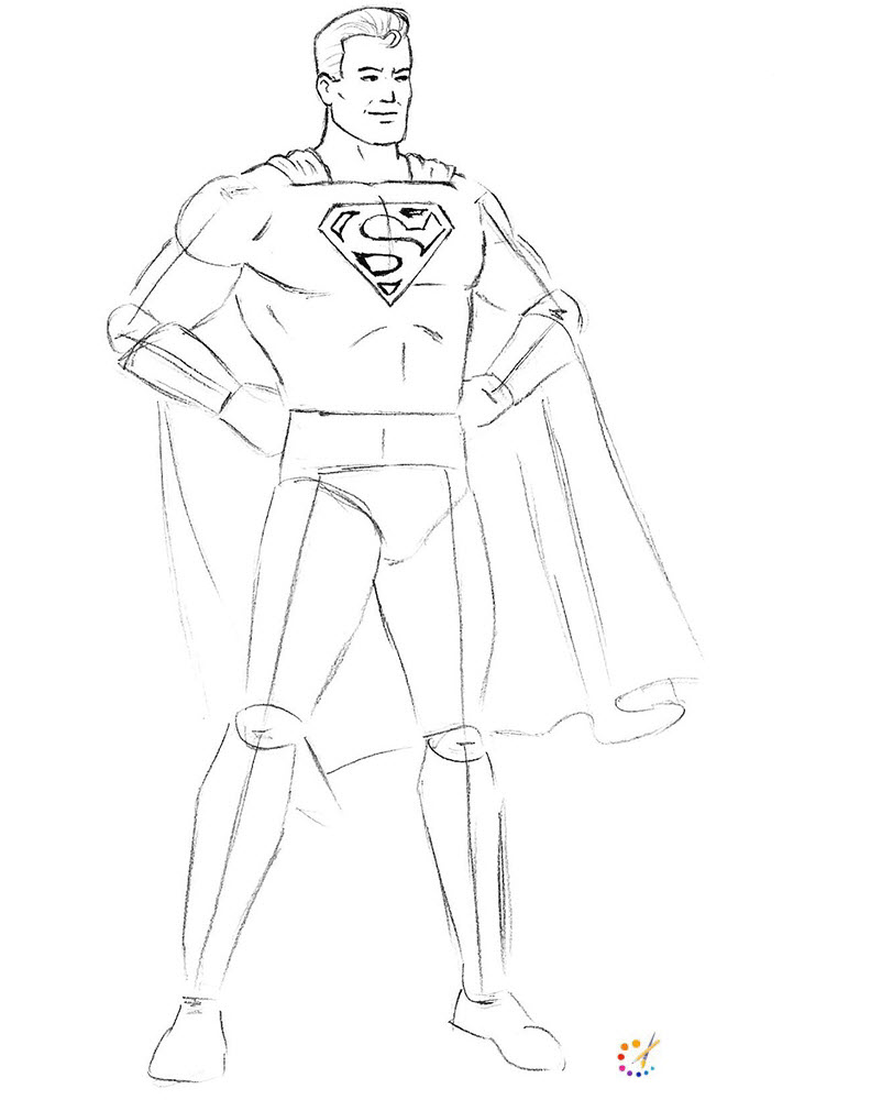 How to draw a superman