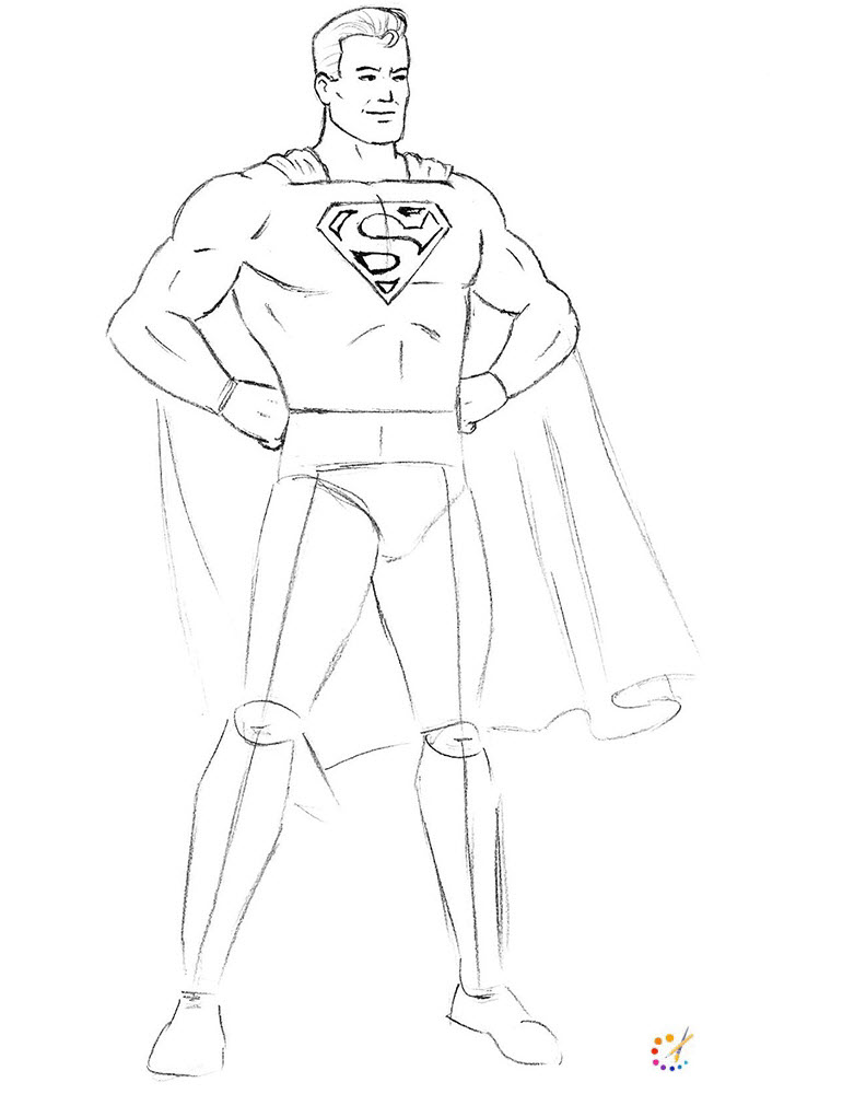 How to draw a superman