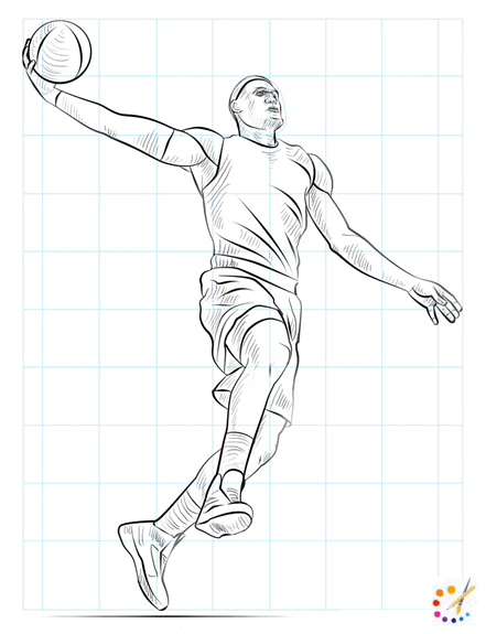 How to draw a basketball