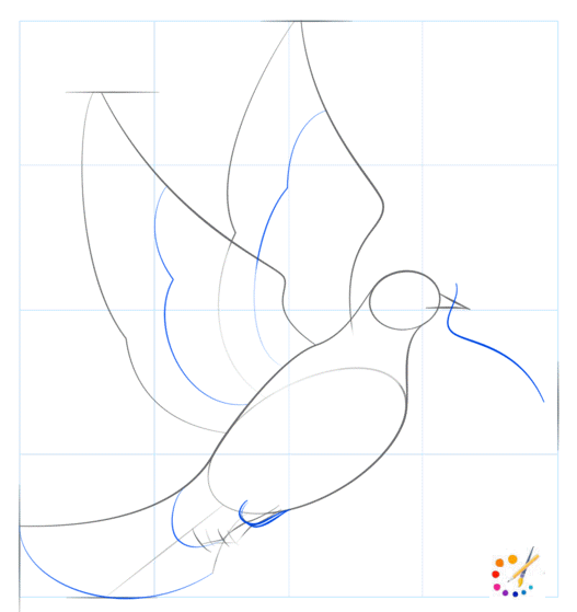 How to draw a dove