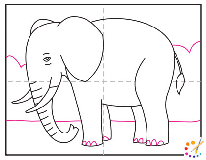 How to draw Elephant