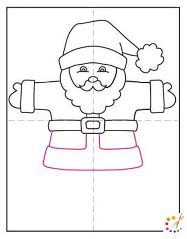 How to draw a Santa Claus