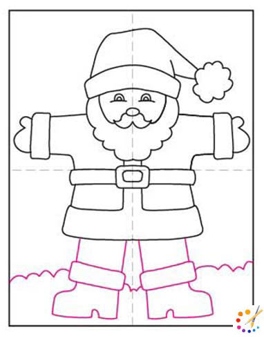 How to draw a Santa Claus