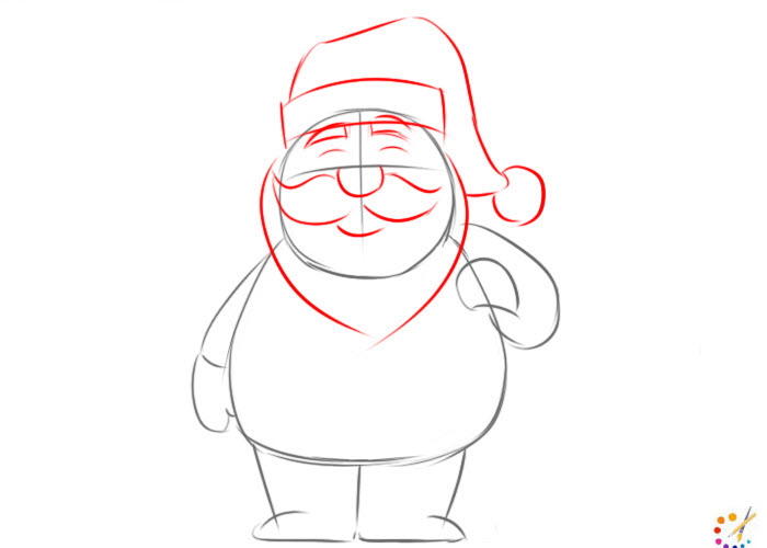 How to draw a Santa Claus