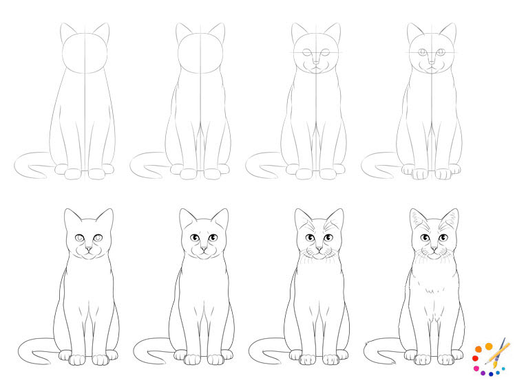 How to draw a cat