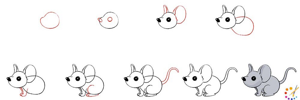 How to draw a mouse 