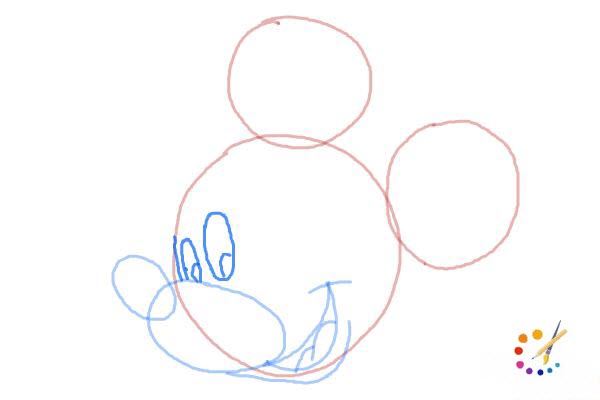 How to draw mickey mouse