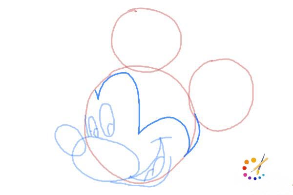 How to draw mickey mouse