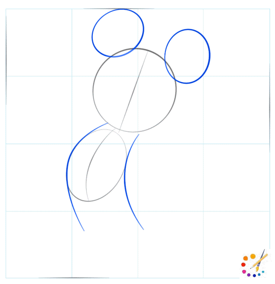 How to draw mickey mouse