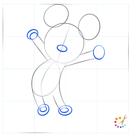 How to draw mickey mouse