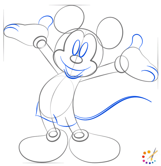 How to draw mickey mouse