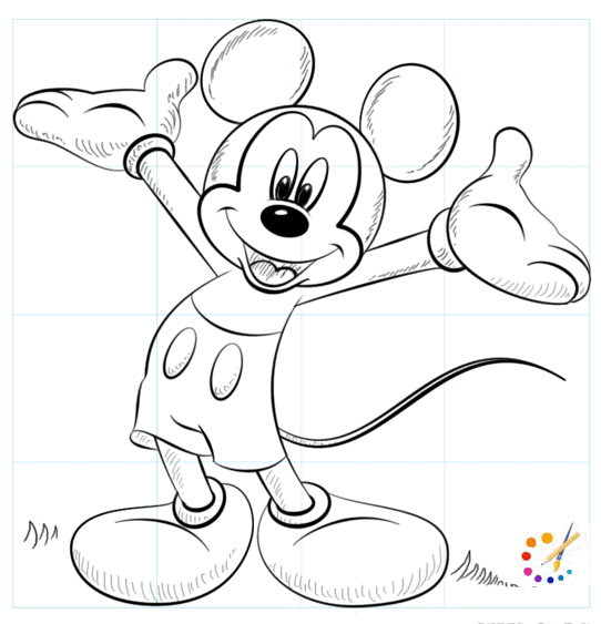 How to draw mickey mouse