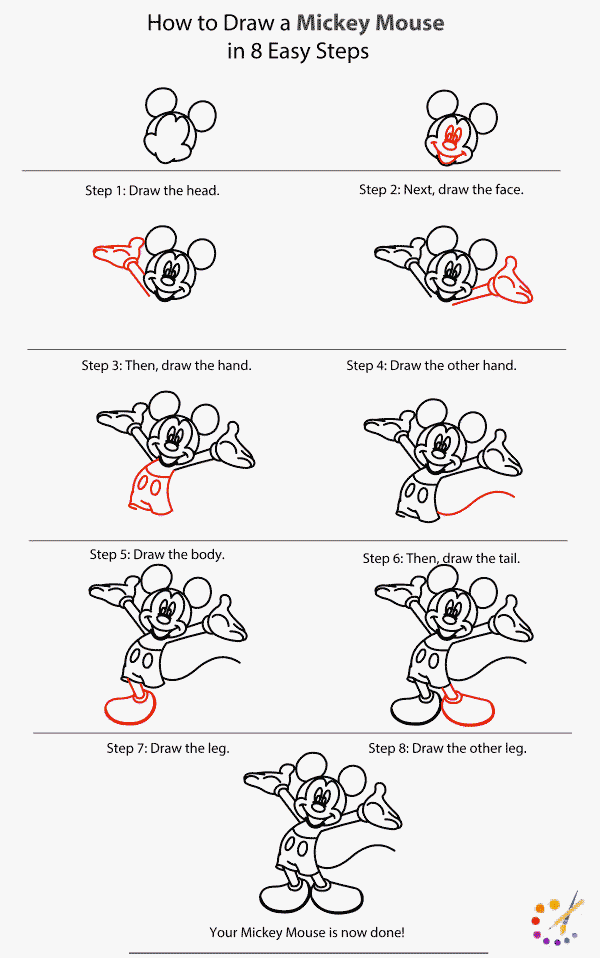 How to draw Mickie mouse