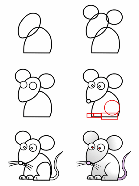 how to draw a mouse