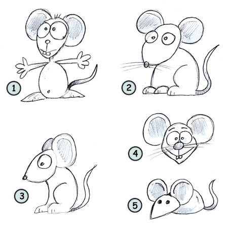 how to draw a mouse