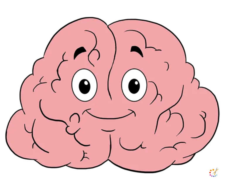 How to Draw A Brain Step By Step - For Kids & Beginners