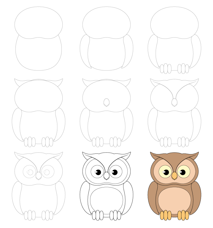 How to draw an owl