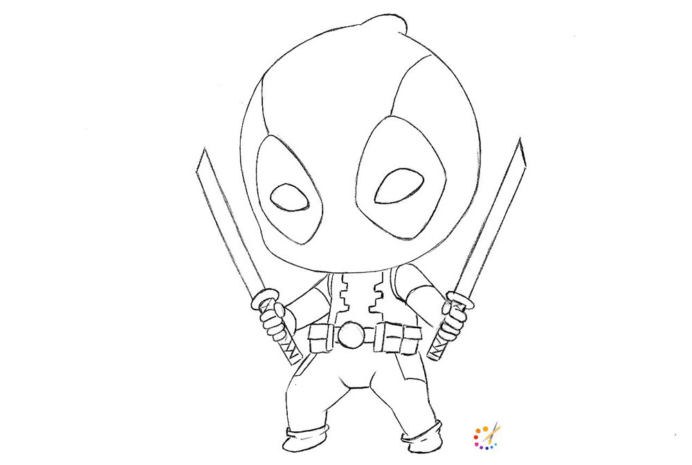 How to draw a Deadpool