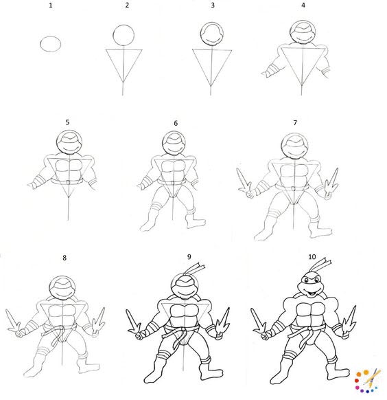 How to draw a ninja turtle