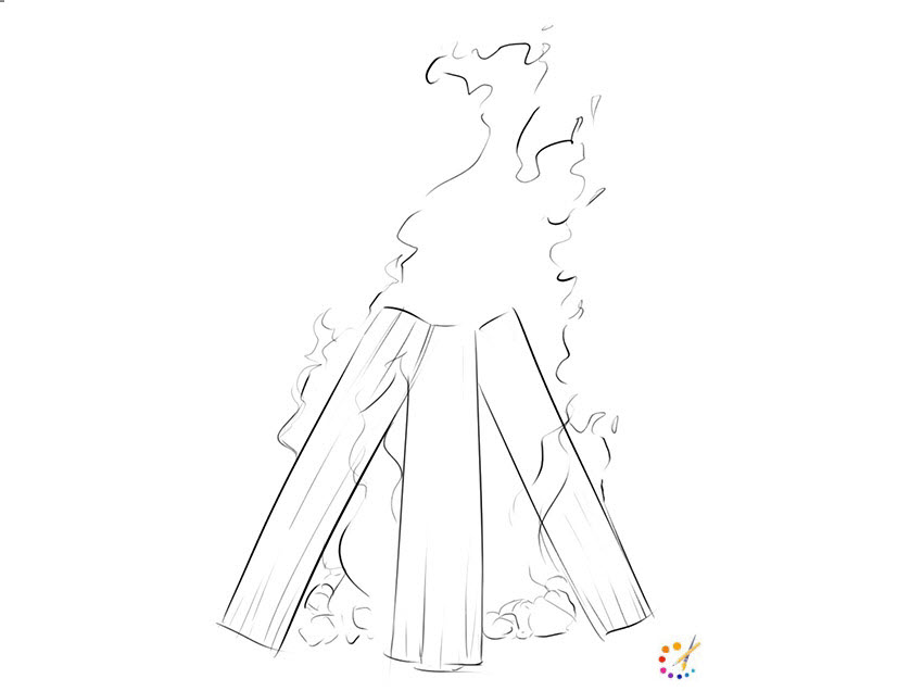 How to draw a fire