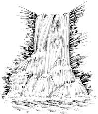 how to draw a waterfall