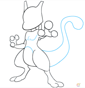 How to draw Mewtwo