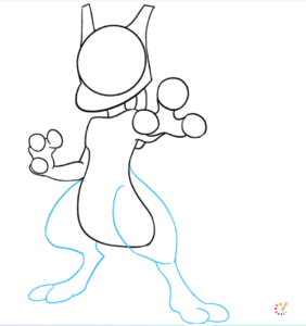 How to draw Mewtwo