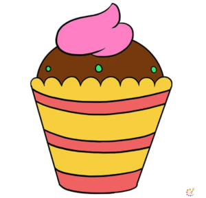 How to draw a cupcake