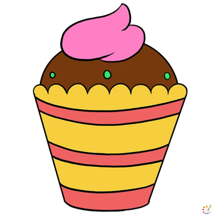 How to Draw A Cupcake Step By Step - For Kids & Beginners
