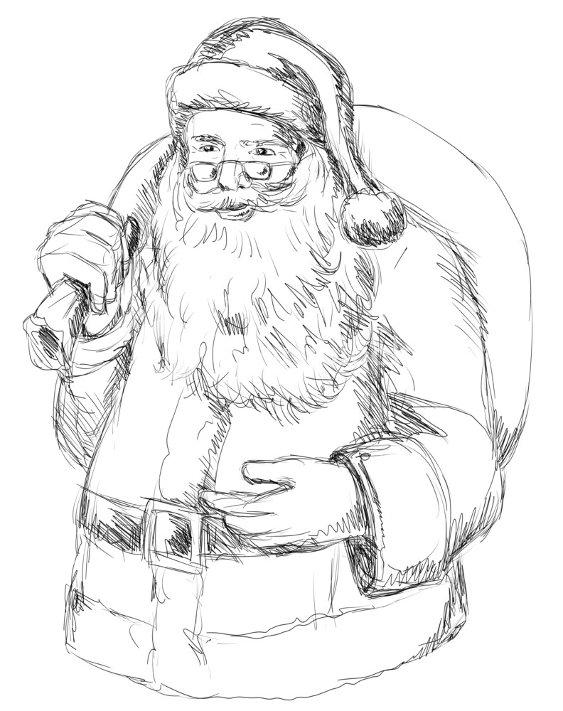 How to draw Santa Claus