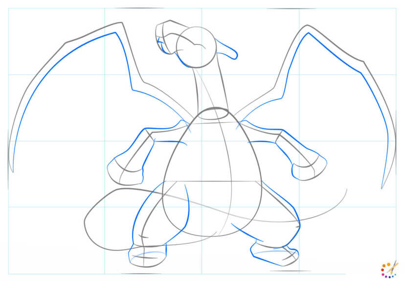 How to draw a charizard