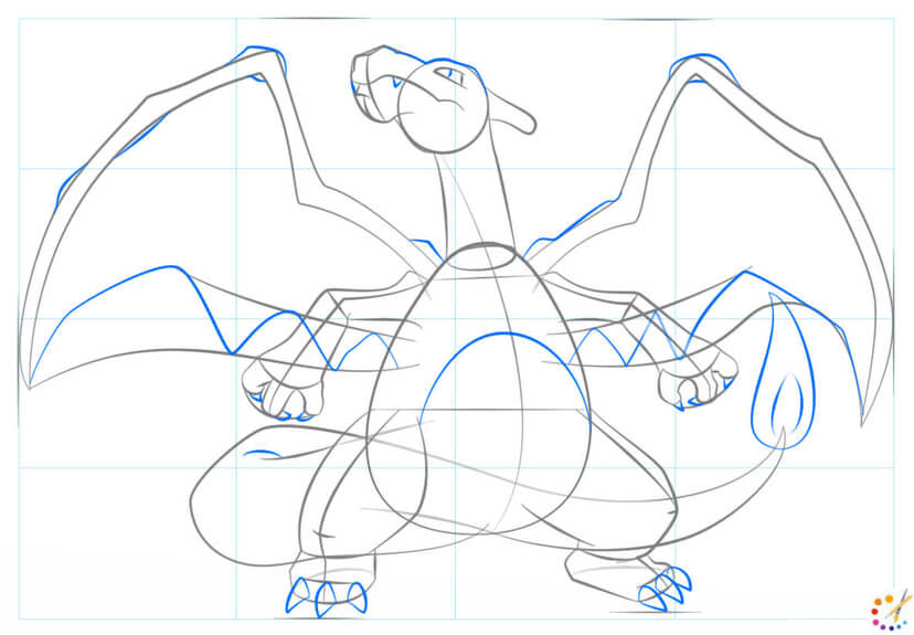 How to draw a charizard