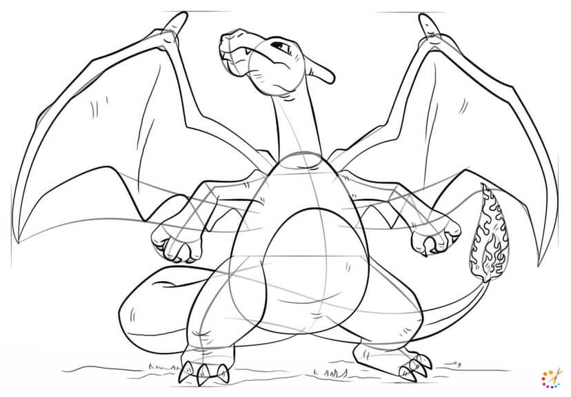 How to draw a charizard